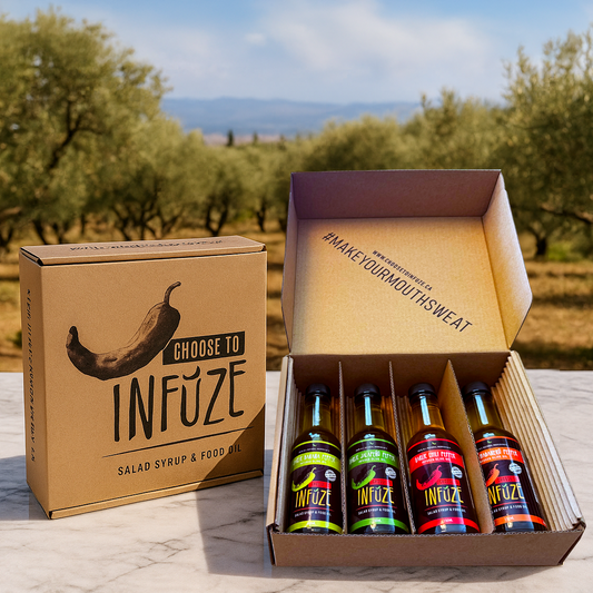 Paquete de 4 aceites de oliva con infusión mixta de 150 ml (5 oz) cada uno