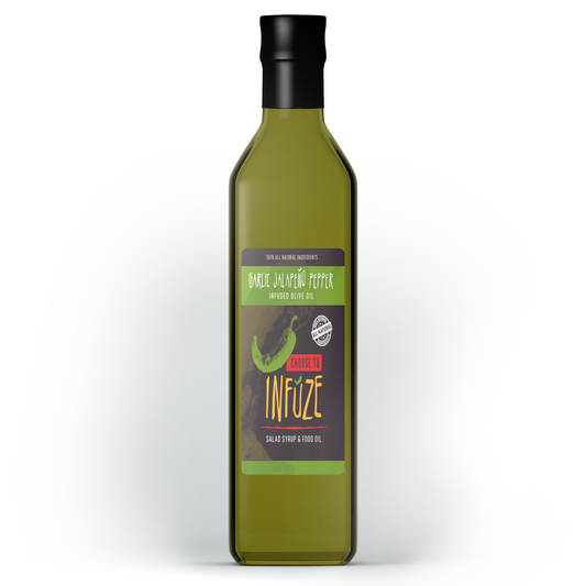 Aceite de oliva con infusión de ajo y jalapeño 250 ml (8,5 oz)