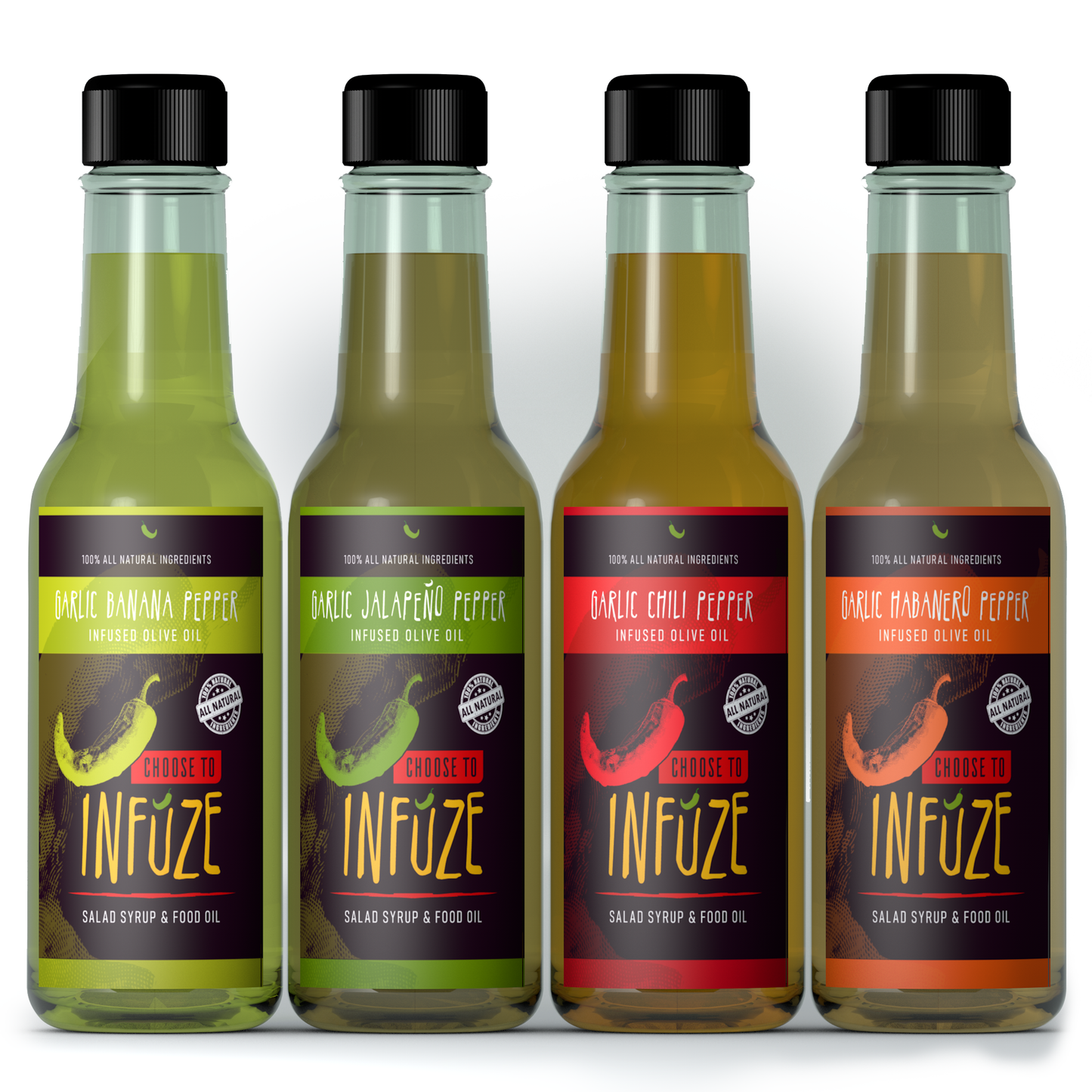 4 Pack Mixed Infused Olive Oils 150 ml (5 oz) each